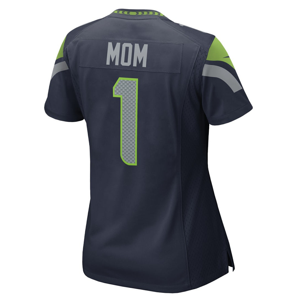 Number 1 Mom Seattle Seahawks Women's Game Jersey - College Navy