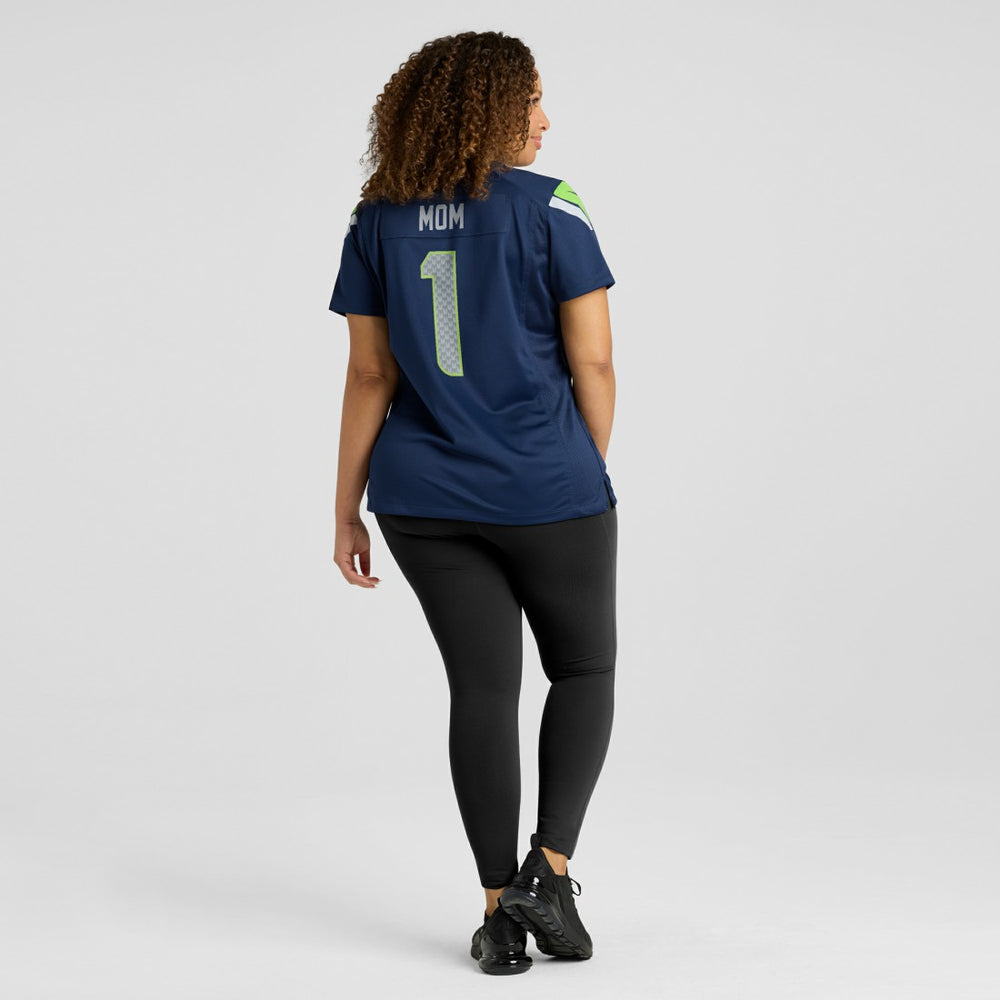 Number 1 Mom Seattle Seahawks Women's Game Jersey - College Navy
