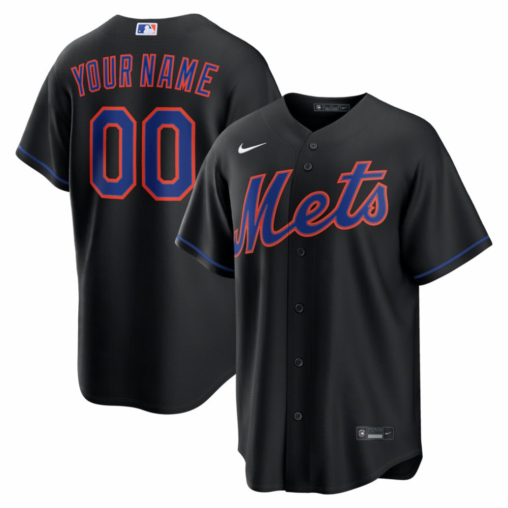 New York Mets Alternate Replica Custom Jersey Black | Nike