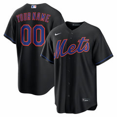 New York Mets Alternate Replica Custom Jersey Black | Nike
