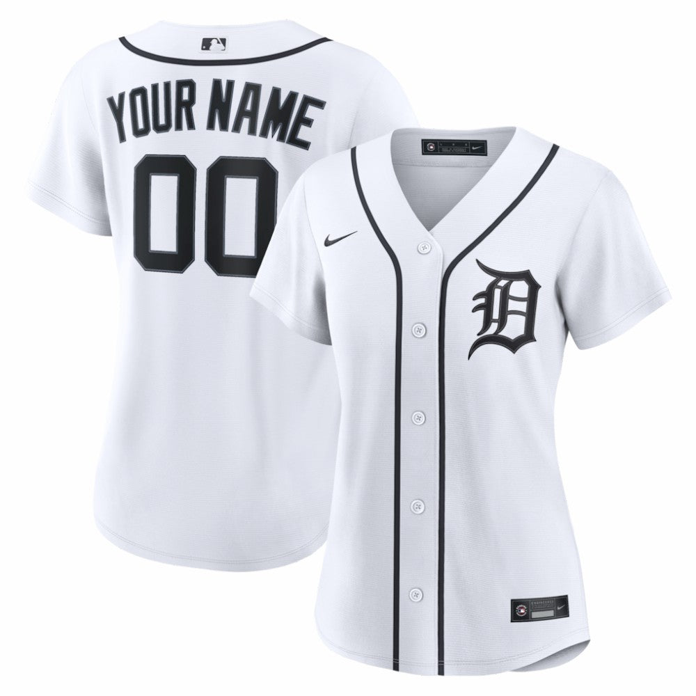Detroit Tigers Women's Home Replica Custom Jersey White | Nike