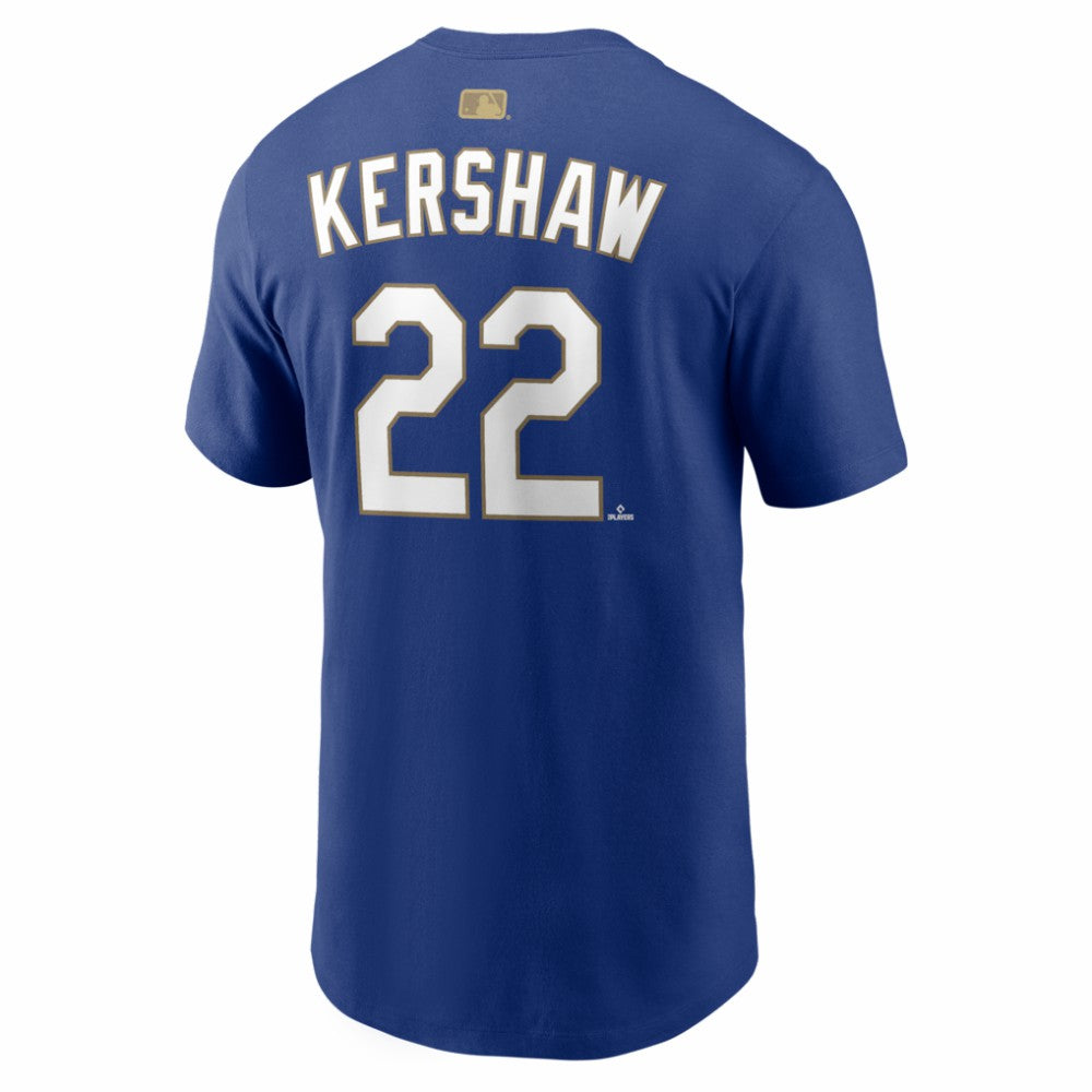 Clayton Kershaw Los Angeles Dodgers 2026 Gold Collection Name & Number T-Shirt Royal | Nike