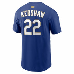 Clayton Kershaw Los Angeles Dodgers 2026 Gold Collection Name & Number T-Shirt Royal | Nike