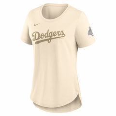 Los Angeles Dodgers Women's 2026 Gold Collection Tri-Blend Wordmark T-Shirt Natural | Nike