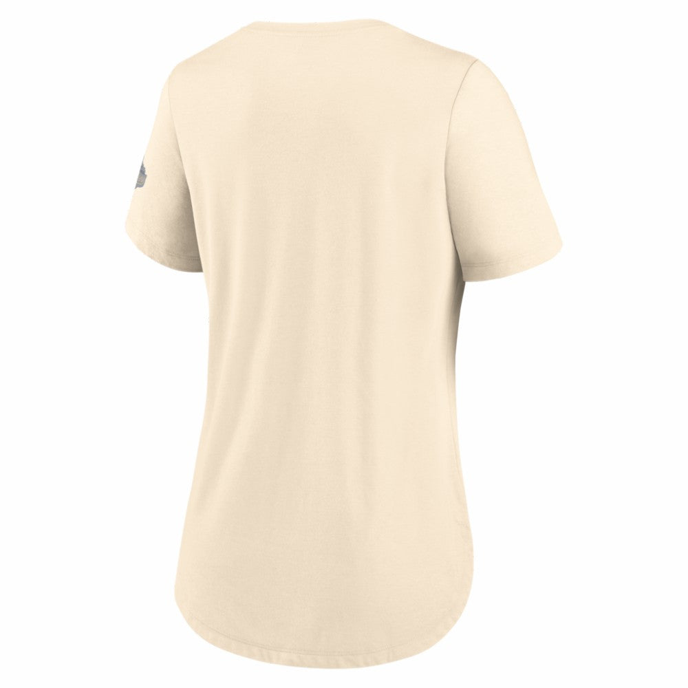 Los Angeles Dodgers Women's 2026 Gold Collection Tri-Blend Wordmark T-Shirt Natural | Nike