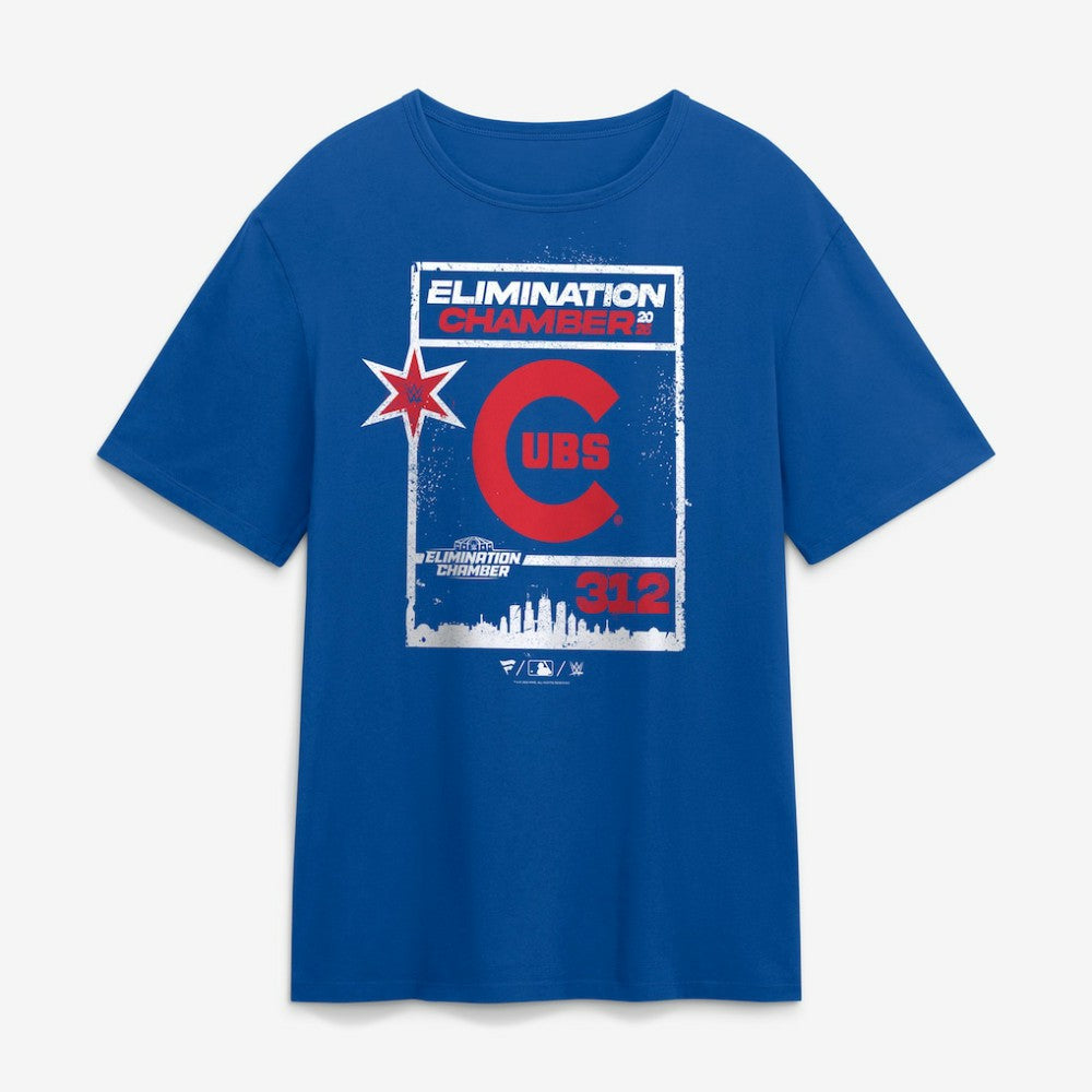 WWE x Chicago Cubs Elimination Chamber 2026 T-Shirt Royal