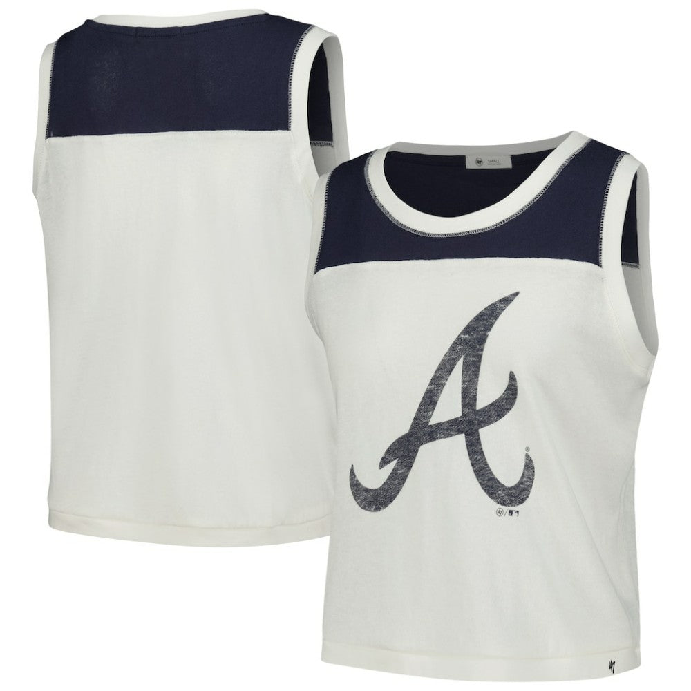 Atlanta Braves Women's Premier Zoey Waist Length Tank Top White | 47 brand