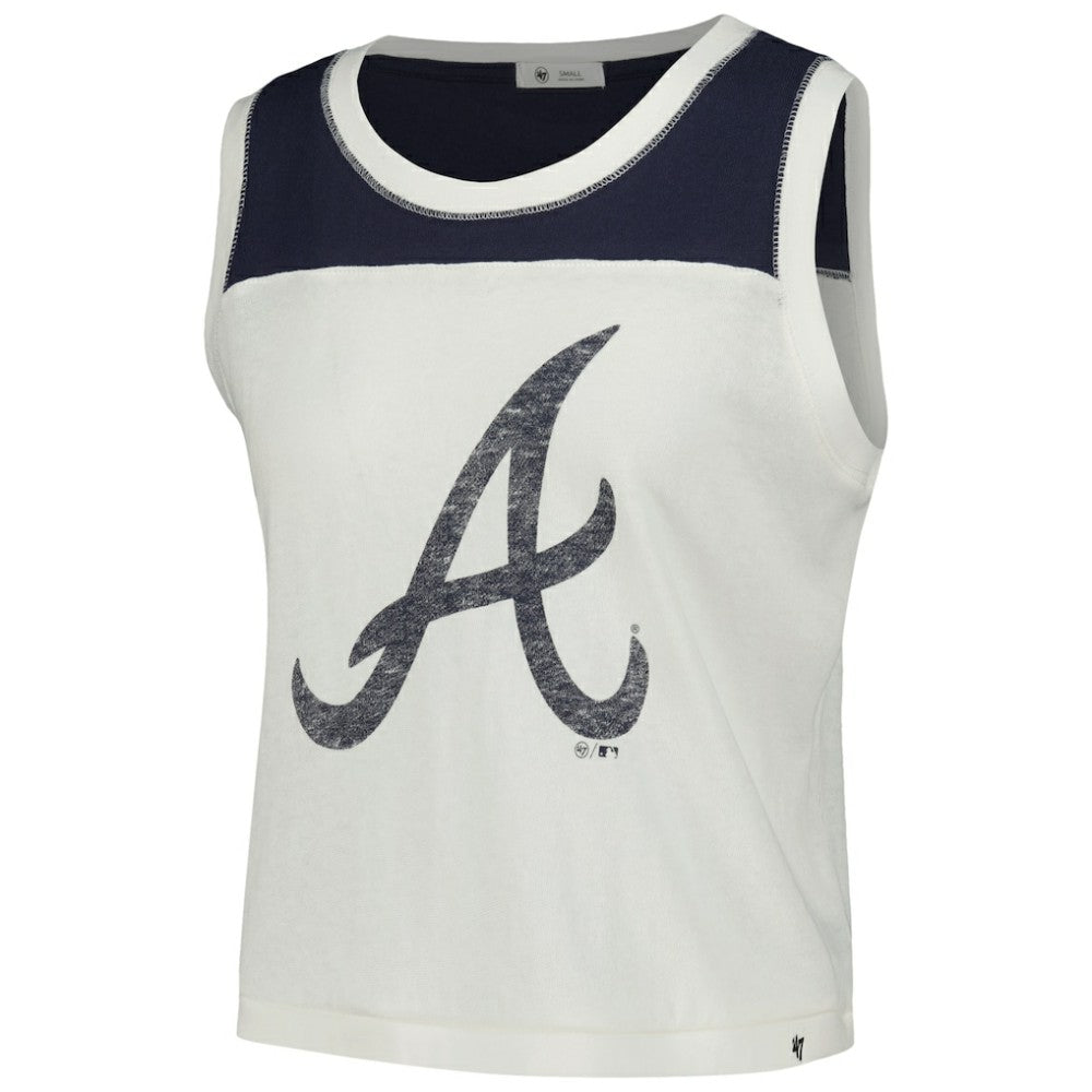 Atlanta Braves Women's Premier Zoey Waist Length Tank Top White | 47 brand
