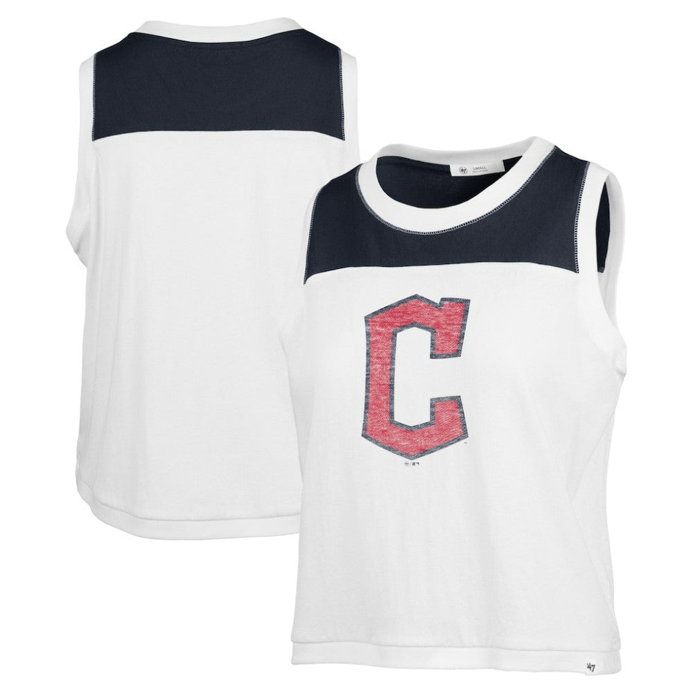 Cleveland Guardians Women's Premier Zoey Waist Length Tank Top White | 47 brand