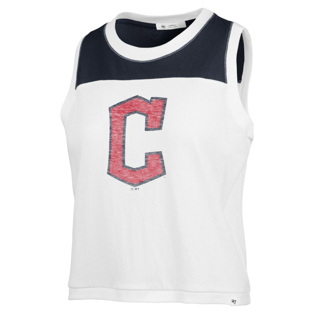 Cleveland Guardians Women's Premier Zoey Waist Length Tank Top White | 47 brand
