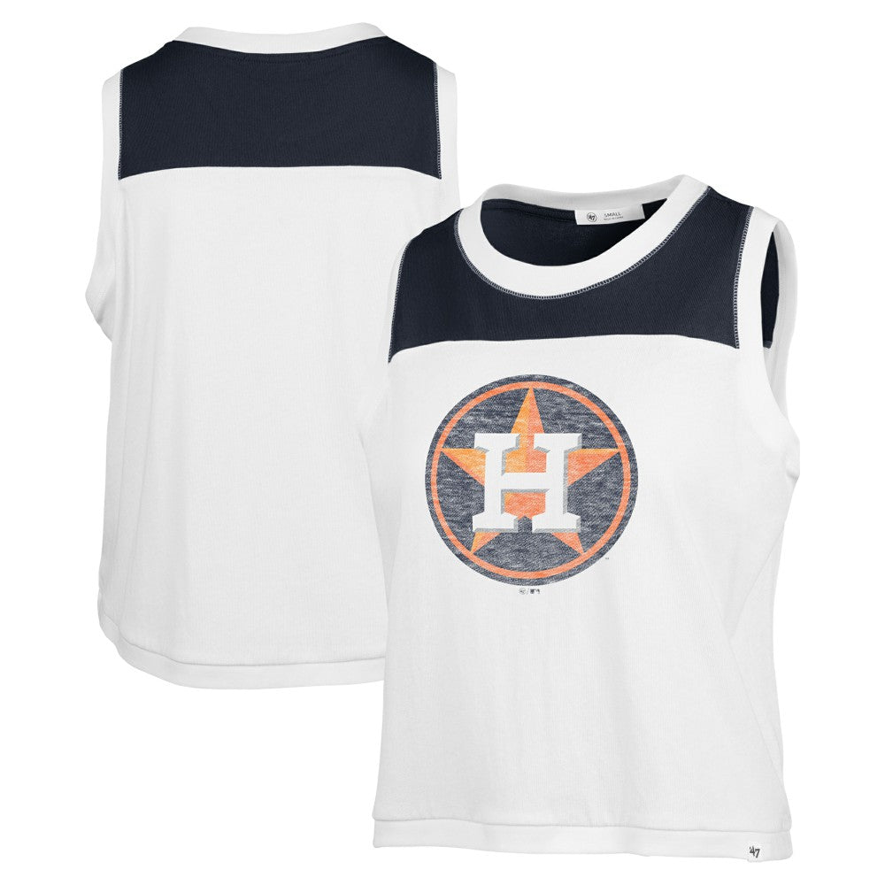 Houston Astros Women's Premier Zoey Waist Length Tank Top White | 47 brand
