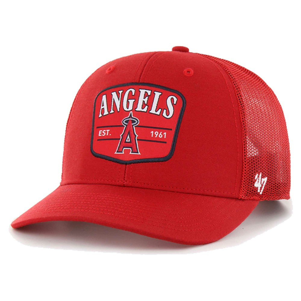 Los Angeles Angels Squad Trucker Adjustable Hat Red | 47 brand