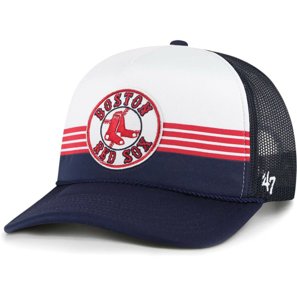 Boston Red Sox Lift Off Foam Front Mesh Trucker Adjustable Hat Navy | 47 brand