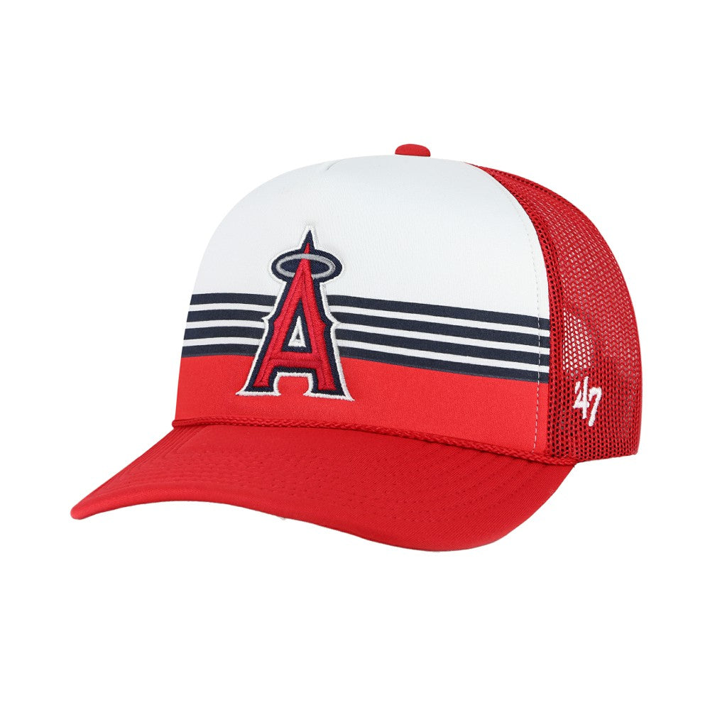 Los Angeles Angels Lift Off Foam Front Mesh Trucker Adjustable Hat Red | 47 brand