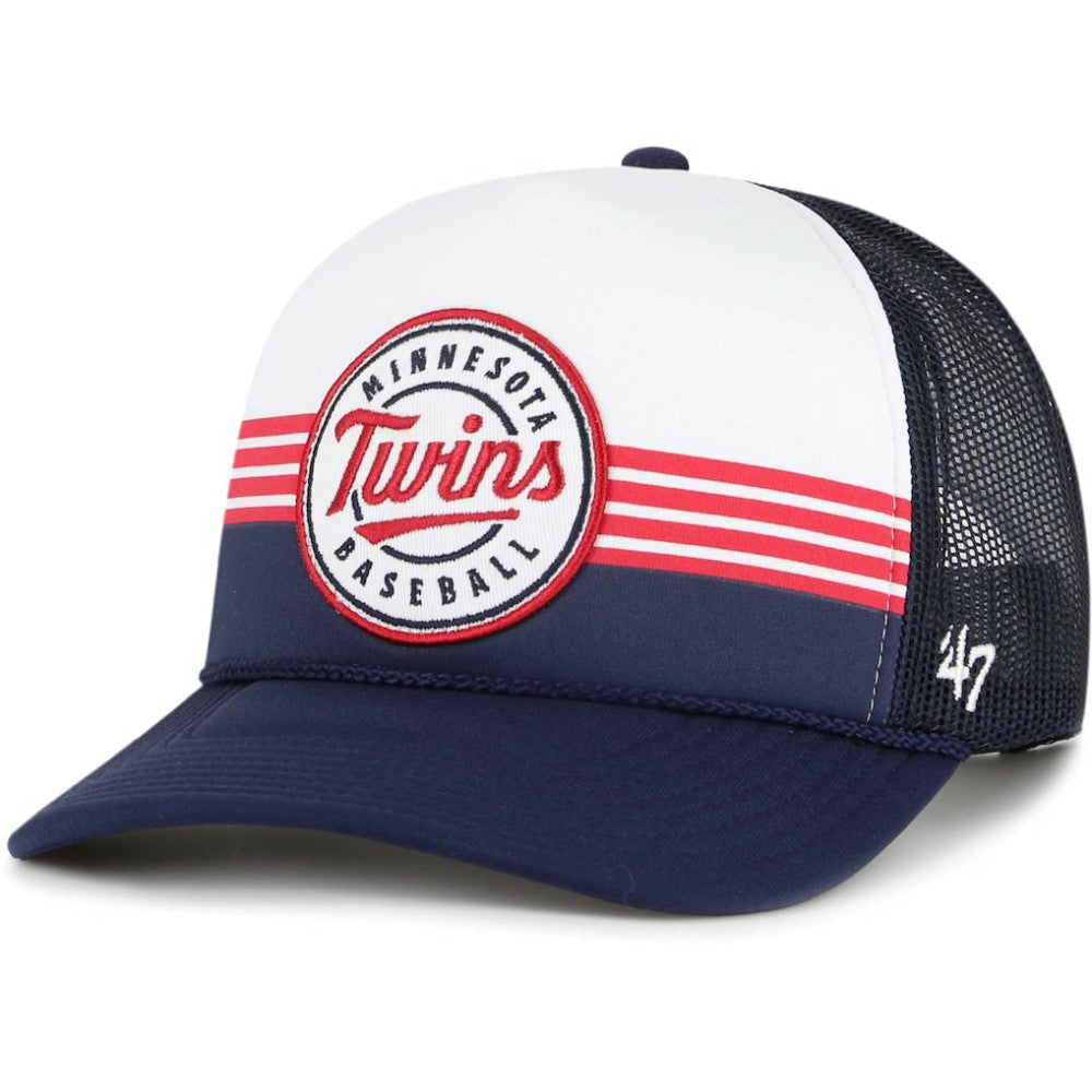 Minnesota Twins Lift Off Foam Front Mesh Trucker Adjustable Hat Navy | 47 brand