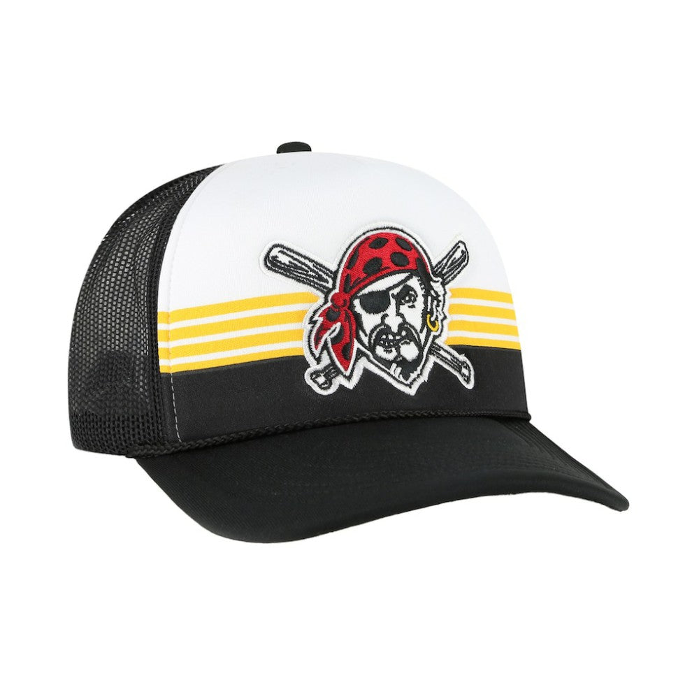 Pittsburgh Pirates Lift Off Foam Front Mesh Trucker Adjustable Hat Black | 47 brand