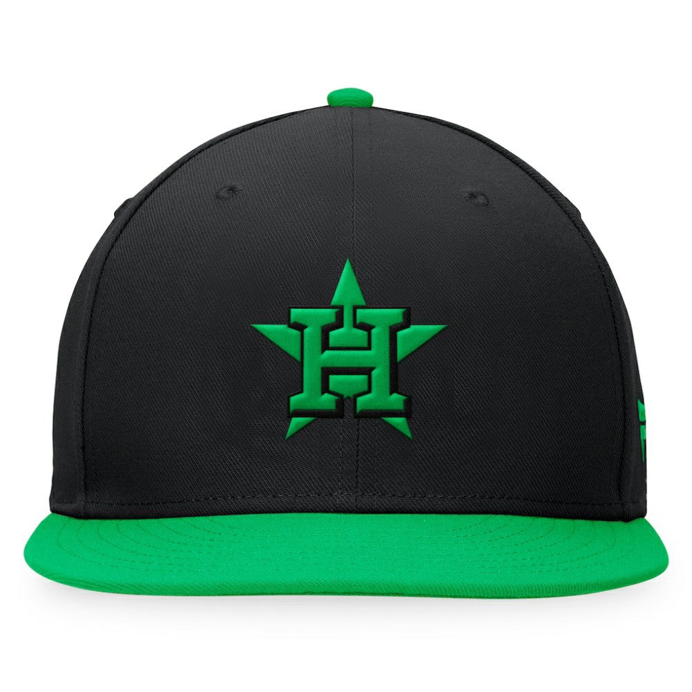 Houston Astros Lucky Snapback Hat Black/Kelly Green