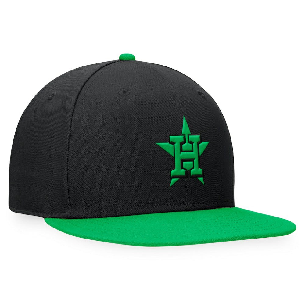 Houston Astros Lucky Snapback Hat Black/Kelly Green