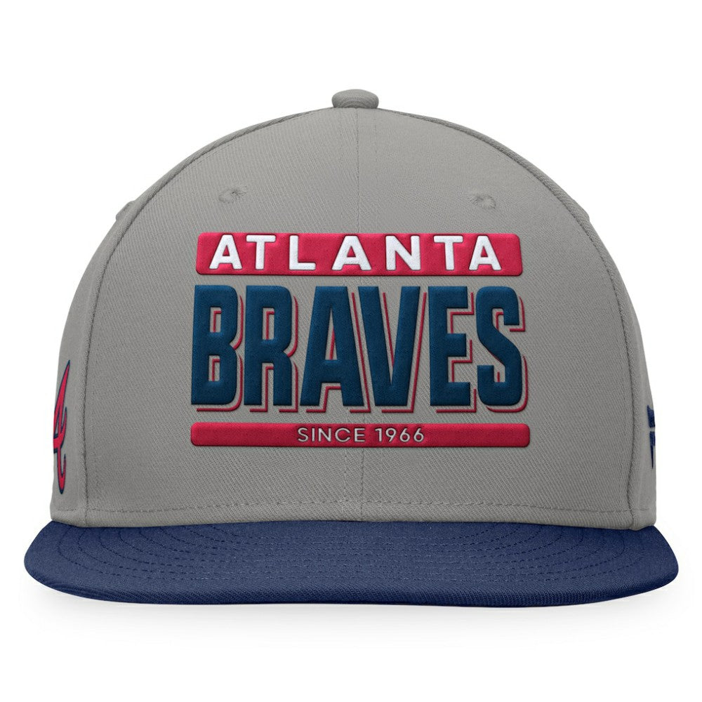 Atlanta Braves Line Drive Two-Tone Snapback Hat Gray/Navy
