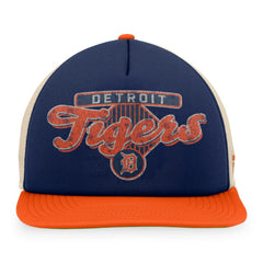 Detroit Tigers Cooperstown Collection Talley Foam Trucker Snapback Hat Navy/Orange