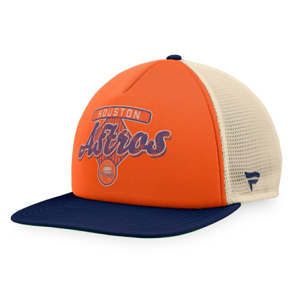 Houston Astros Cooperstown Collection Talley Foam Trucker Snapback Hat Orange/Navy