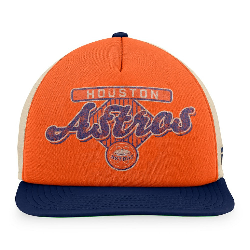Houston Astros Cooperstown Collection Talley Foam Trucker Snapback Hat Orange/Navy