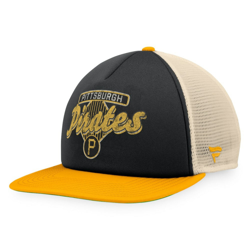Pittsburgh Pirates Cooperstown Collection Talley Foam Trucker Snapback Hat Black/Gold