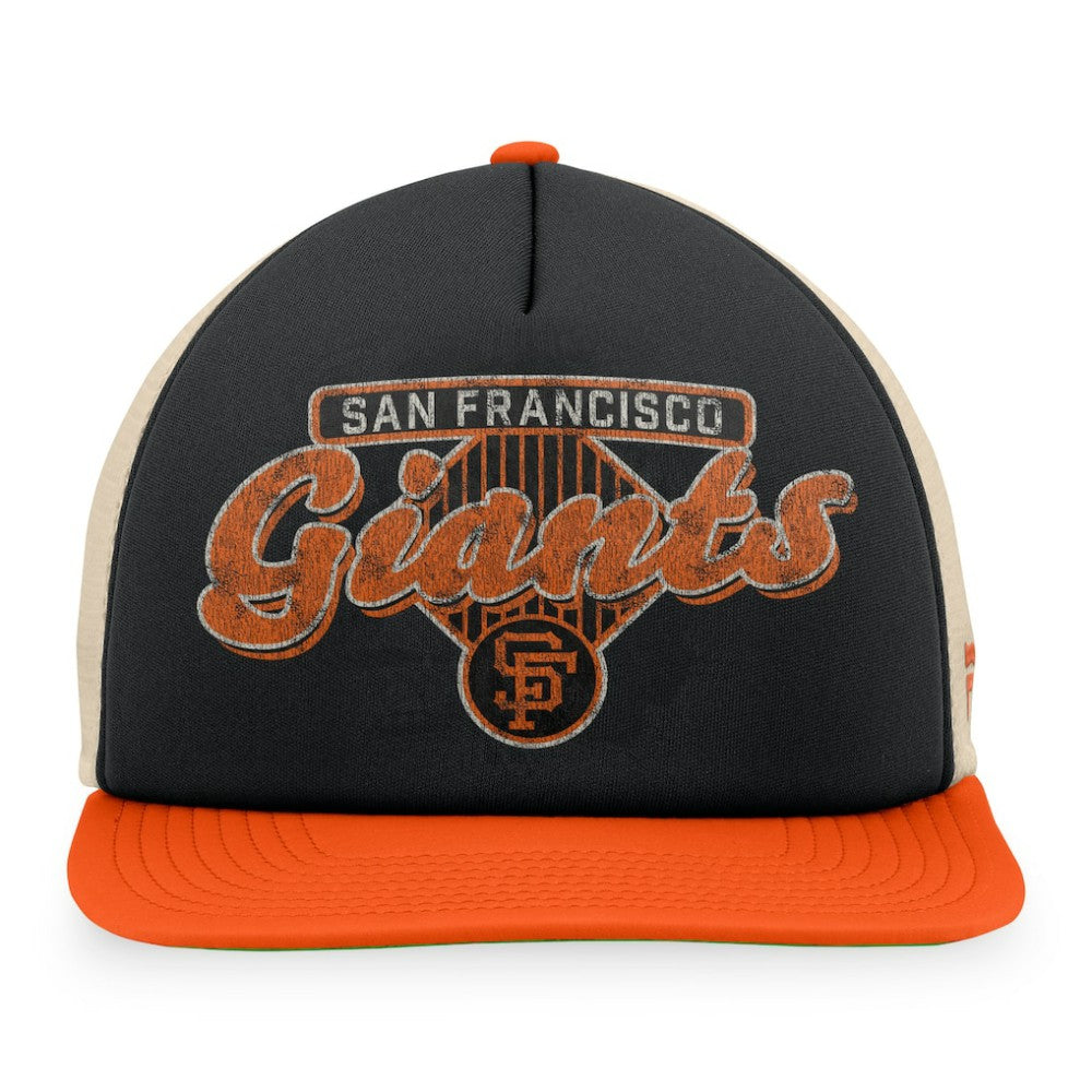 San Francisco Giants Cooperstown Collection Talley Foam Trucker Snapback Hat Black/Orange