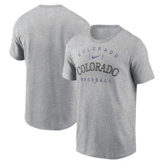 Colorado Rockies Home Team Athletic Arch T-Shirt Heather Gray | Nike