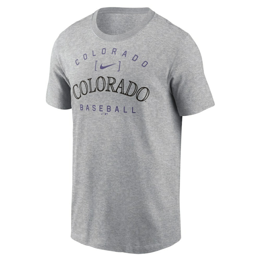 Colorado Rockies Home Team Athletic Arch T-Shirt Heather Gray | Nike