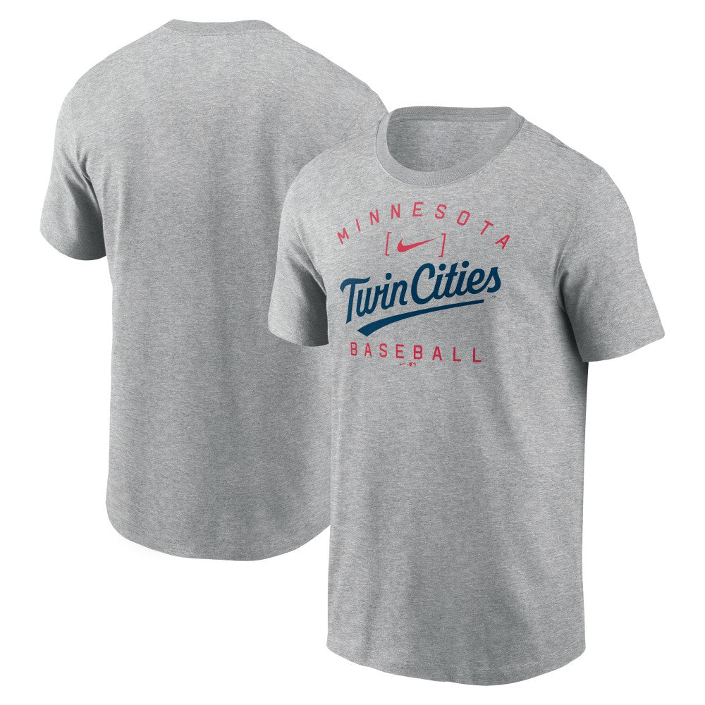 Minnesota Twins Home Team Athletic Arch T-Shirt Heather Gray | Nike
