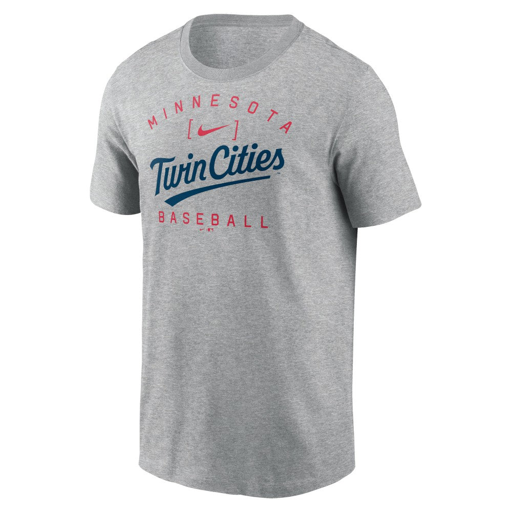 Minnesota Twins Home Team Athletic Arch T-Shirt Heather Gray | Nike