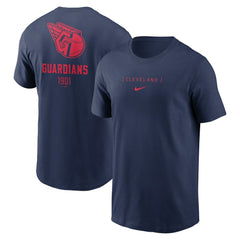 Cleveland Guardians Large Logo Back Stack T-Shirt Navy | Nike