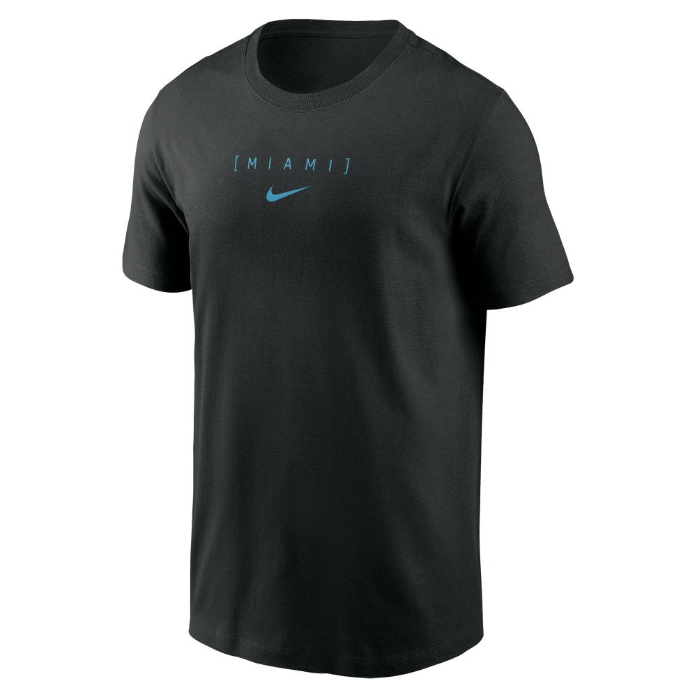 Miami Marlins Large Logo Back Stack T-Shirt Black | Nike