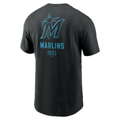 Miami Marlins Large Logo Back Stack T-Shirt Black | Nike