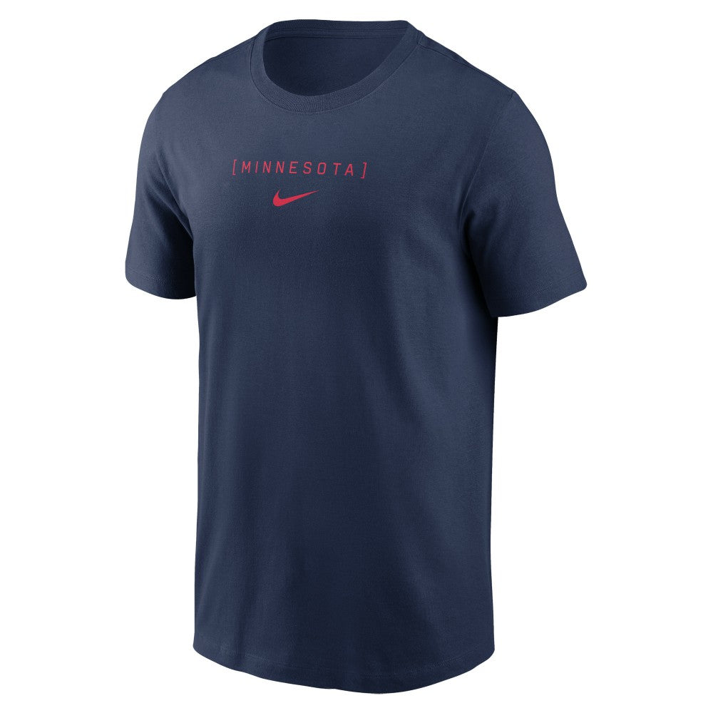 Minnesota Twins Large Logo Back Stack T-Shirt Navy | Nike