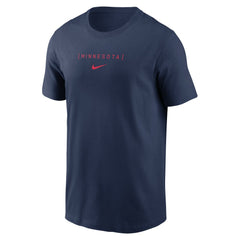 Minnesota Twins Large Logo Back Stack T-Shirt Navy | Nike