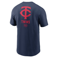 Minnesota Twins Large Logo Back Stack T-Shirt Navy | Nike