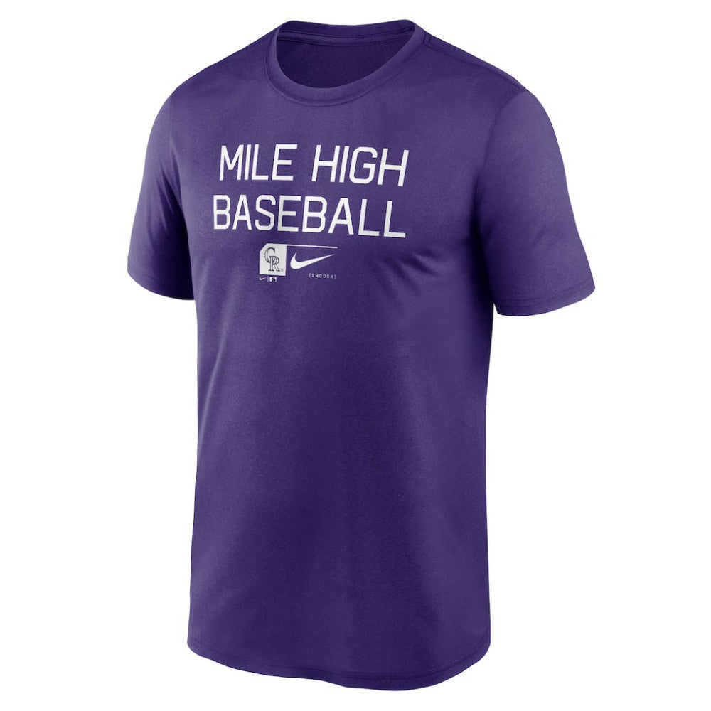 Colorado Rockies Baseball Phrase Legend Performance T-Shirt Purple | Nike