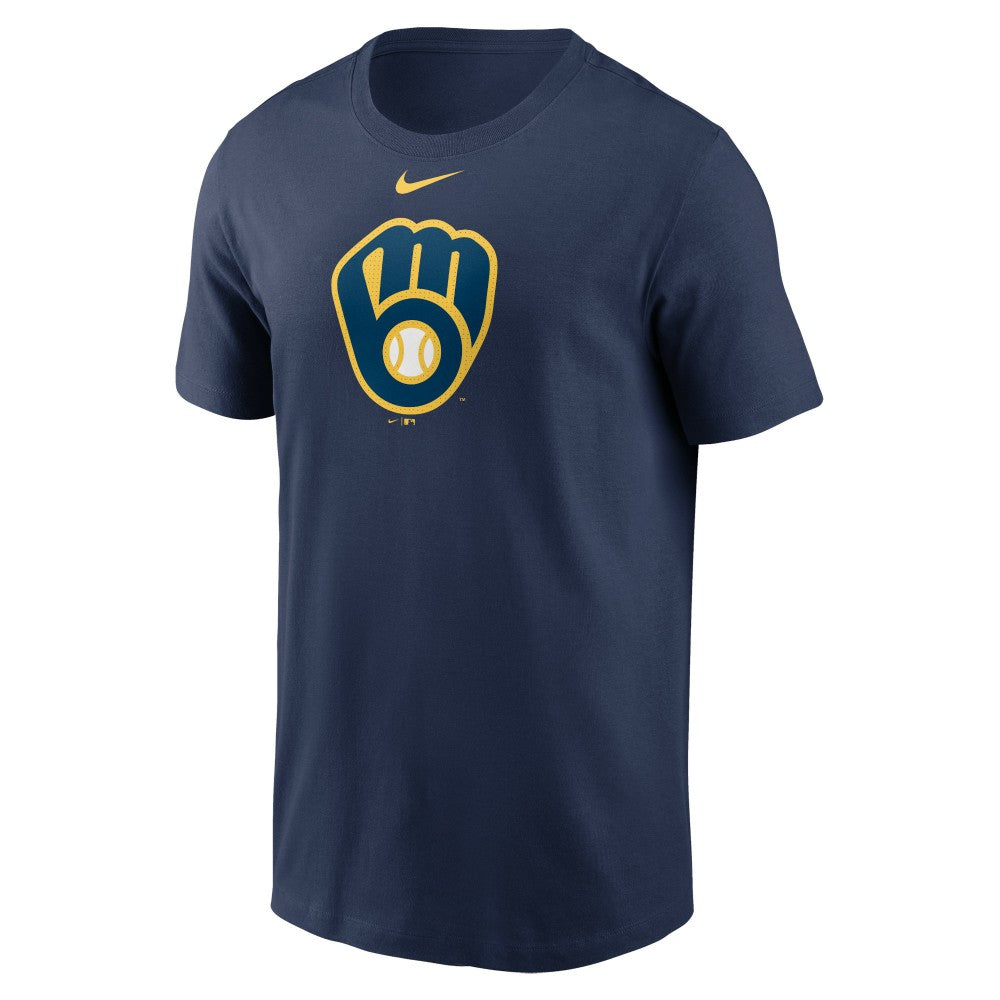 Milwaukee Brewers Fuse Large Logo T-Shirt Navy | Nike
