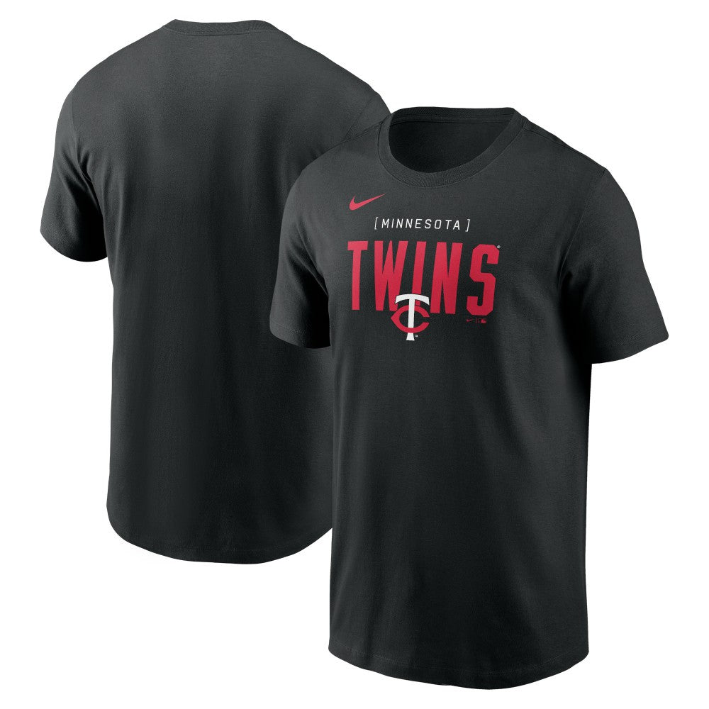 Minnesota Twins Home Team Bracket Stack T-Shirt Black | Nike