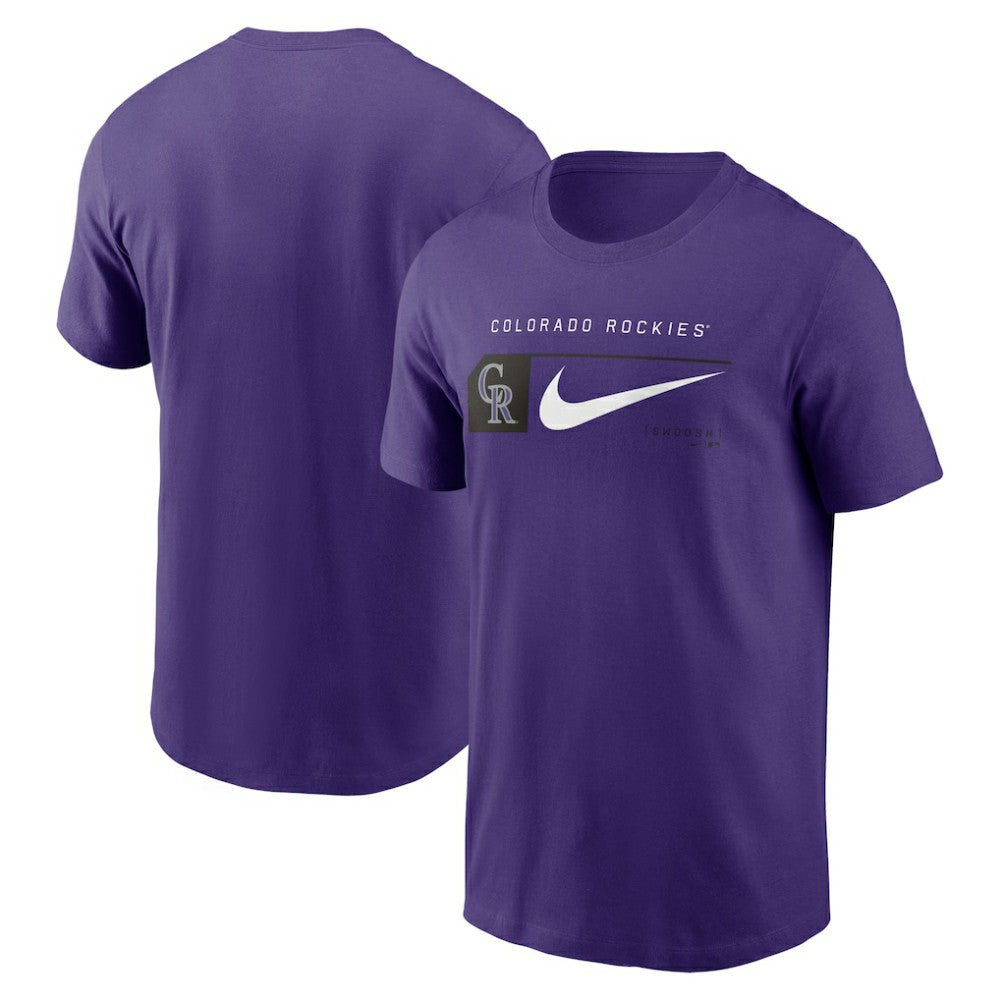 Colorado Rockies Team Swoosh Lockup T-Shirt Purple | Nike