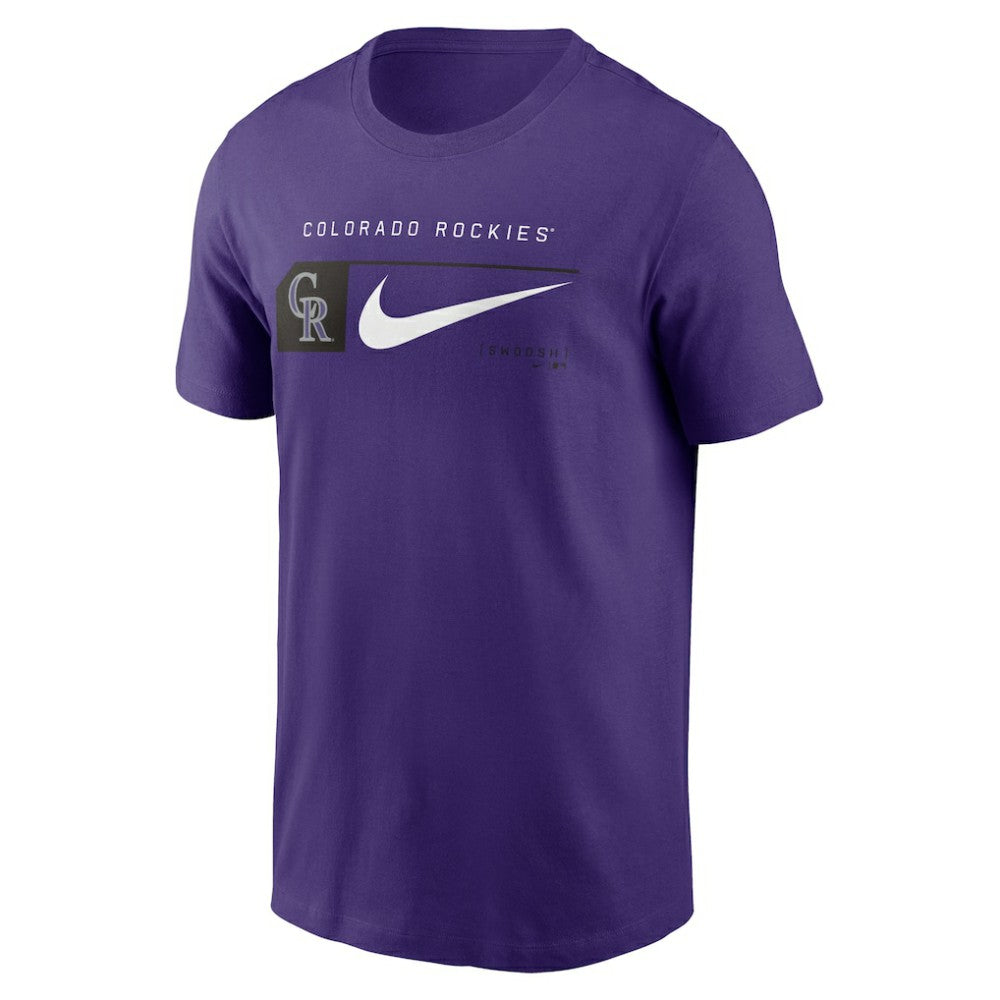 Colorado Rockies Team Swoosh Lockup T-Shirt Purple | Nike