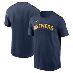 Milwaukee Brewers Fuse Wordmark T-Shirt Navy | Nike