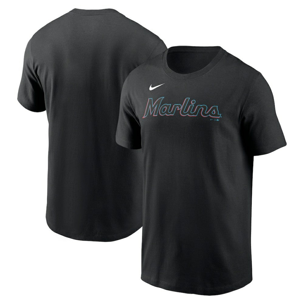 Miami Marlins Fuse Wordmark T-Shirt Black | Nike