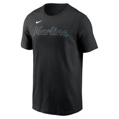 Miami Marlins Fuse Wordmark T-Shirt Black | Nike