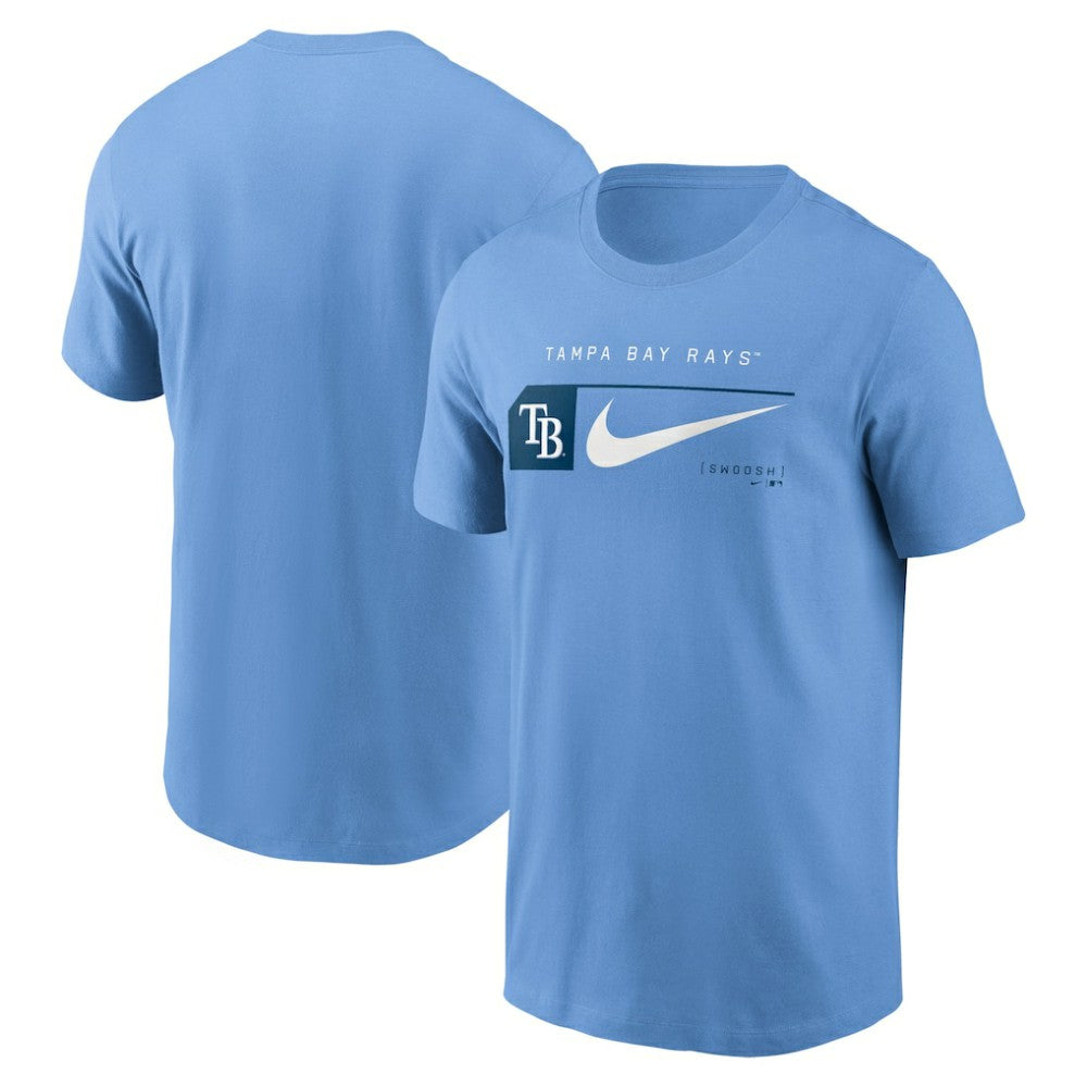 Tampa Bay Rays Team Swoosh Lockup T-Shirt Light Blue | Nike