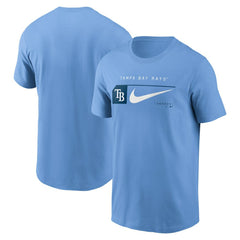 Tampa Bay Rays Team Swoosh Lockup T-Shirt Light Blue | Nike