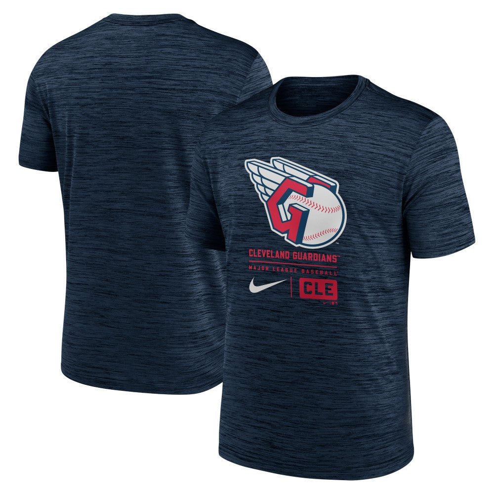 Cleveland Guardians Large Logo Velocity T-Shirt Navy | Nike