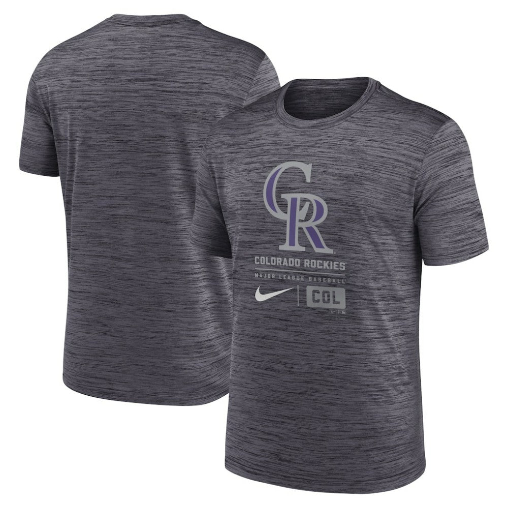 Colorado Rockies Large Logo Velocity T-Shirt Black | Nike